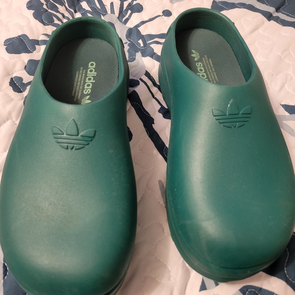 Adidas Women's Green Adifom Stan Mule Platform Shoes